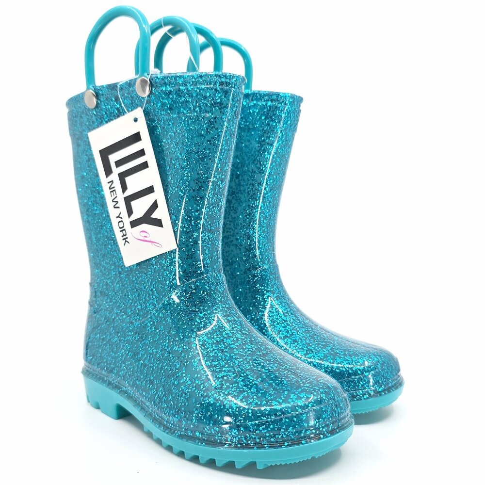 Blue Sparkly Rain Boots